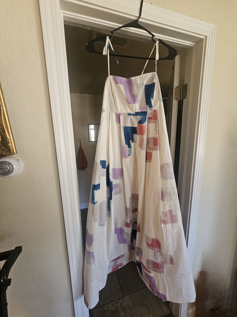 NWT - Socialite White Midi Dress with Blue, Pink and Purple Blocks - Picture 2 of 4